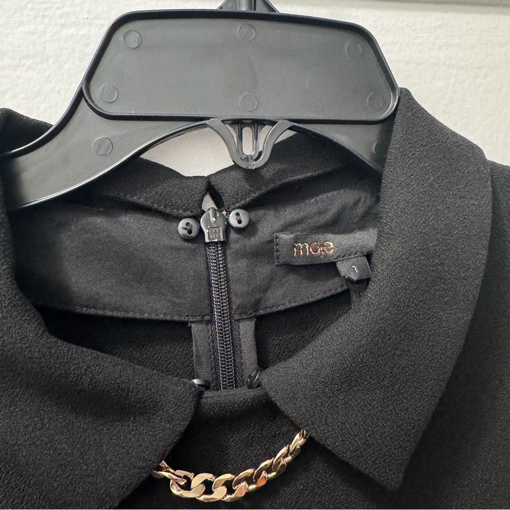 Maje Rousta Fit-and-flare Chain-detail Pleated Mini Dress - Picture 5 of 10